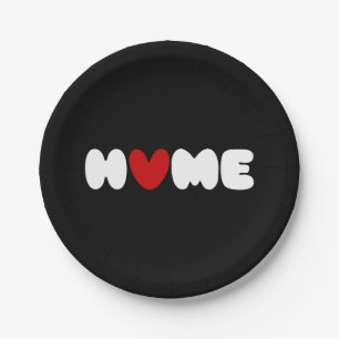 Thuis is waar het hart Bumpersticker is Papieren Bordje