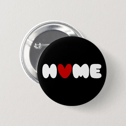 Thuis is waar het hart Button is (Voorkant /achterkant)