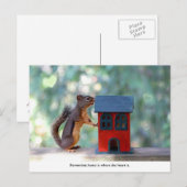 Thuis is waar het hart een eekhoorn is briefkaart (Voorkant / Achterkant)