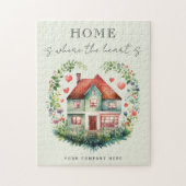 Thuis is waar het hart huisverwarming is legpuzzel (Verticaal)