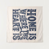 Thuis is waar het hart is (beige achtergrond) wandkleed (Voorkant (horizontaal))