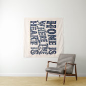 Thuis is waar het hart is (beige achtergrond) wandkleed (In Situ (horizontaal))