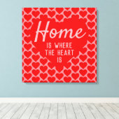 Thuis is waar het hart is boodschap canvas afdruk (Insitu (Houten vloer))