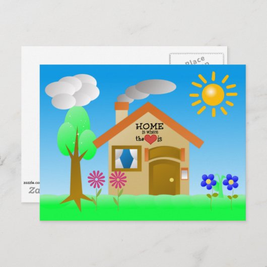 Thuis is waar het hart is briefkaart (Voorkant / Achterkant)