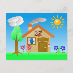 Thuis is waar het hart is briefkaart