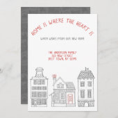 Thuis is waar het hart is dat we hebben verhuisd aankondiging (Voorkant / Achterkant)