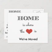Thuis is waar het hart is dat we zijn verhuisd aankondigingskaart (Voorkant / Achterkant)