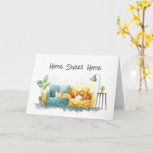 Thuis Is Waar Het Hart Is Gefeliciteerd Vastgoed Kaart (Gele Bloem)