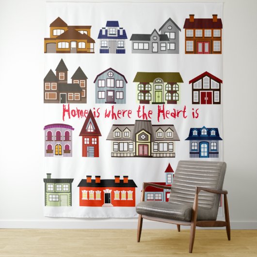 Thuis is waar het hart is Tapijt Wandkleed (In situ)
