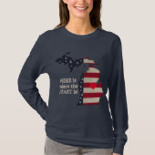 Thuis is waar het hart | Michigan Patriotic T-shirt (Voorkant)