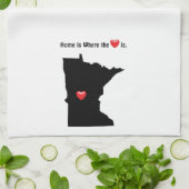 Thuis is waar het hart MINNESOTA Theedoek (Gevouwen)