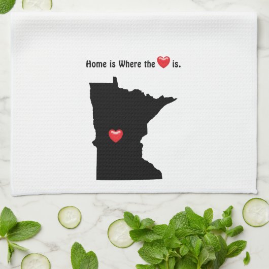 Thuis is waar het hart MINNESOTA Theedoek (Gevouwen)