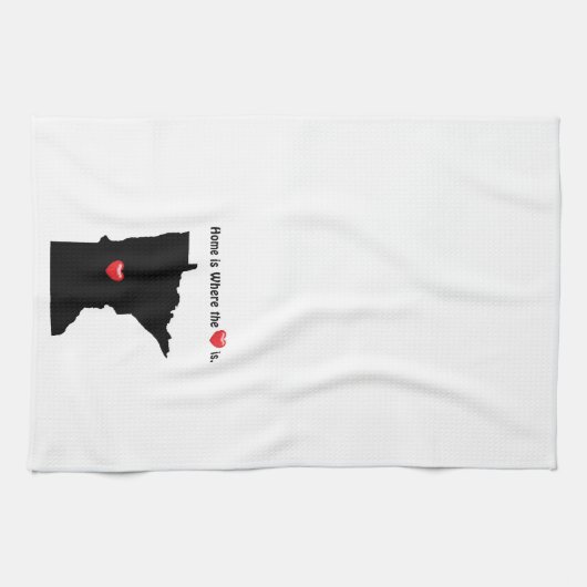 Thuis is waar het hart MINNESOTA Theedoek (Horizontaal)