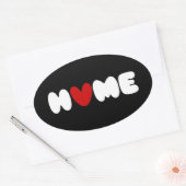 Thuis is waar het hart ovaal is ovale sticker (Envelop)