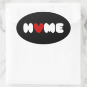 Thuis is waar het hart ovaal is ovale sticker (Tas)