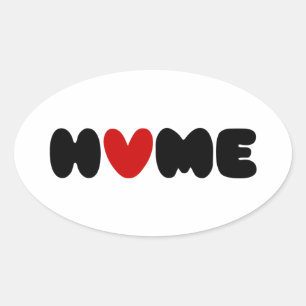 Thuis is waar het hart ovale sticker