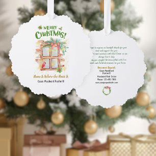 Thuis is waar het hart Realtor Hang Christmas Ornament Kaart