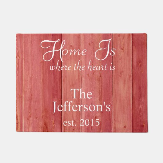 Thuis is waar het hart rood is deurmat (Voorkant)