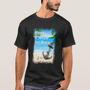 Thuis is waar het strand een autisch anker is t-shirt