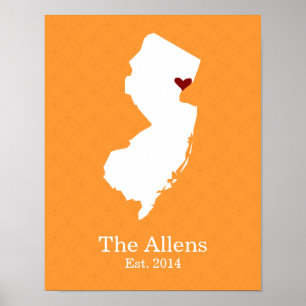 Thuis is waar je hart is - New Jersey Poster
