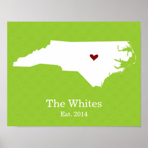 Thuis is waar je hart is - North Carolina Poster
