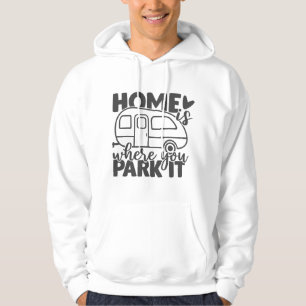 Thuis is waar je het grappige Camping Quote parkee Hoodie