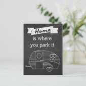 Thuis is waar je het parkeert briefkaart (Staand voorkant)