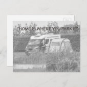 "Thuis is waar je het parkeert" briefkaarten (Voorkant / Achterkant)