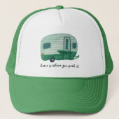 Thuis is waar je het parkeert -  Camper Trailer Trucker Pet (Voorkant)