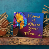 Thuis is waar je moeder is, kleurrijk fotoplaat (Zijkant)