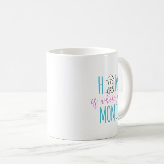 Thuis is waar je moeder is koffiemok (Voorkant rechts)