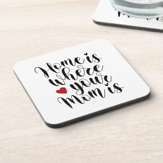 Thuis is waar je moeder Moederdag is | ONDERZETTER (Linkerzijde)