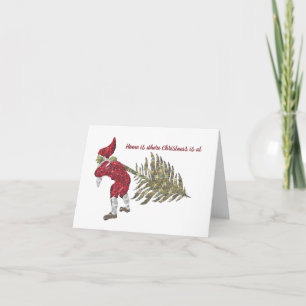 Thuis is waar kerst is op gevouwen Wenskaart Kaart