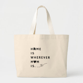 Thuis is waar mama is – Cadeau voor mama Grote Tote Bag