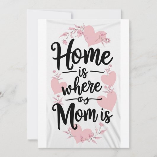 Thuis is waar mama is, moederdag cadeaubon kaart (Achterkant)