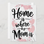 Thuis is waar mama is, moederdag cadeaubon kaart (Voorkant / Achterkant)