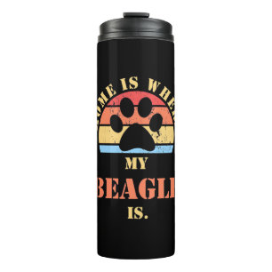 Thuis is waar mijn beagle hond is thermosbeker