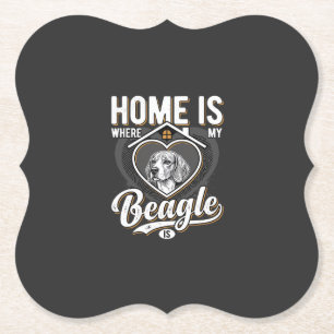 Thuis is waar mijn Beagle is_1 Kartonnen Onderzetters