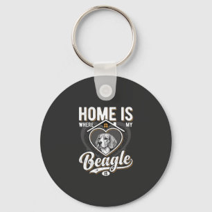 Thuis is waar mijn Beagle is_1 Sleutelhanger