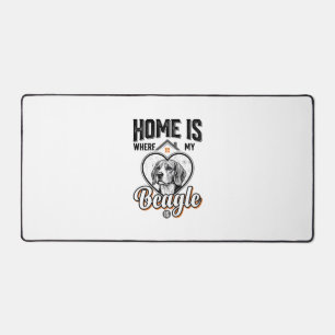 Thuis is waar mijn Beagle is Vintage hondenontwerp Bureaumat