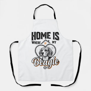 Thuis is waar mijn Beagle is Vintage hondenontwerp Schort