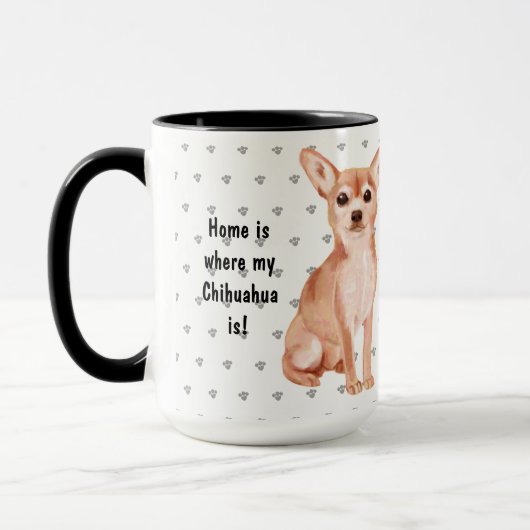 Thuis is waar mijn Chihuahua haar vader is Mok (Links)
