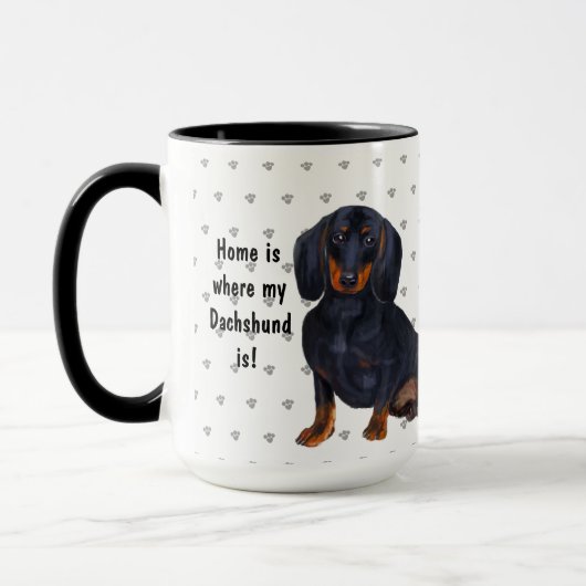 Thuis is waar mijn Dachshund is Hond Moeder Vader Mok (Links)