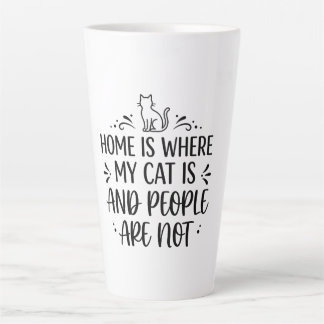 Thuis Is Waar Mijn Kat Is En Mensen Zijn Niet Eleg Latte Mok
