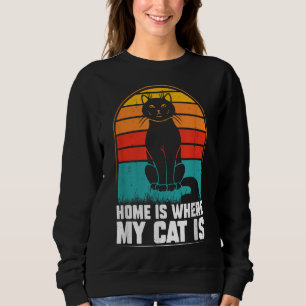Thuis is waar mijn kat is grappig kerst pyjama trui