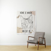 Thuis is waar mijn kat is, thuis is waar kat is wandkleed (In situ)