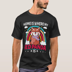 Thuis is waar mijn rode panda Kawaii Red Panda is T-shirt