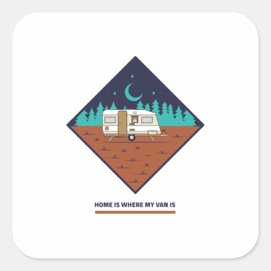 Thuis is waar mijn Van Vierkante Sticker (Voorkant)