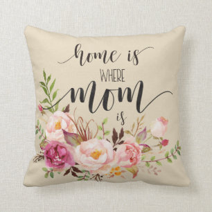 "Thuis is waar moeder is" Moederdag Gift, Birthday Kussen