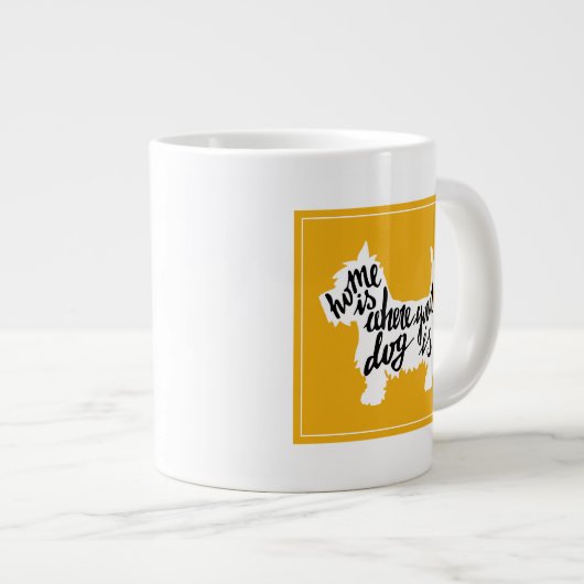 Thuis is waar uw hond is extra grote mok (Voorkant rechts)